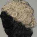 Topcosplay Women Wigs Short Curly Afro Fluffy Black and Blonde Wigs Cosplay Costume Wig