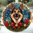 2 x TUMSHANIP German Shepherd Ornament - German Shepherd Christmas Ornaments - Dog Gifts for Women Men, Dog Lovers Gifts - Dogs Ornaments 2025 - Acrylic Christmas Ornament 2025