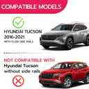 Roof Rack Cross Bars 165lbs Compatible with Hyundai Tucson 2016-2021 SEL/N Line, Heavy Duty Aluminum Roof Rails Crossbars Black Rooftop Cargo Carrier Luggage