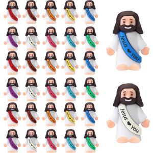 AKFAHOIF 30PCS Little Jesus Figures, Mini Jesus Figurines in Bulk, Multicolor Tiny Jesus Figures, Miniature Figurines to Hide and Seek Religious Gifts for Easter Egg Stuffers