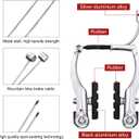 Universal Mountain Bike Brakes Set - 2 Pairs, Replacement for Most Bicycles, Includes 2 Pieces Brake Cables, Gear Shift Cable Wire, End Caps, End Ferrules