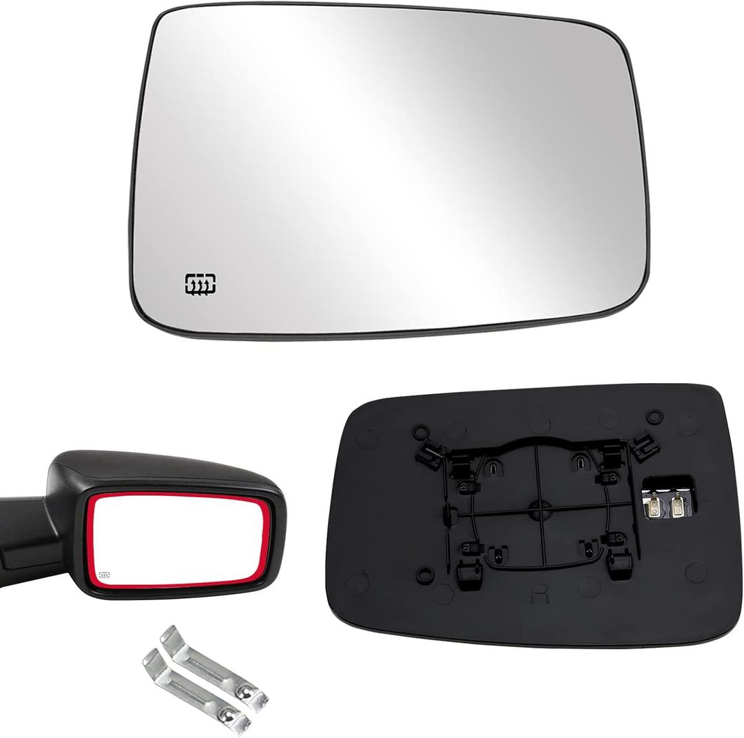 Passenger Side Mirror Replacement for 2009 2010 2011 2012 2013 2014 2015 2016 2017 2018 Dodge Ram 1500 2500 Mirrors Glass - Convex Mirror Glass, Right Side Rear View Mirror with Power Heated