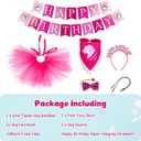 Dog Birthday Party Supplies Set - Happy Birthday Banner, Bandana, Bow Tie, Hairband, Tutu Skirt - Complete Decorations for Your Pup's Celebration(Pink)