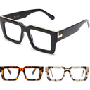 JM 3 Pack Oprah Style Reading Glasses for Women Men, Fashion Square Blue Light Blocking Readers, +1.75