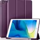 Akkerds Case Compatible with iPad 10.2 Inch 2021/2020/2019, for iPad 9th/8th/7th Generation with Pencil Holder, Protective Cover with Soft TPU Back, Auto Sleep/Wake, BerryPurple