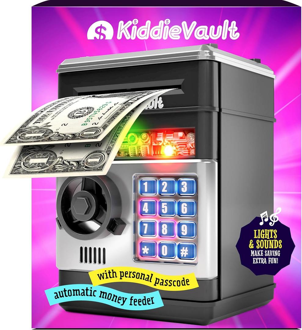 Piggy Bank for Kids - Electronic Money Saving Box w/Code- ATM Safe - Toy Coin Bank - Boys Toys for Age 3, 4, 5, 6, 7, 8, 9 - Birthday Gifts for 8, 9, 10, 11, 12 Year Old Boy and Girl