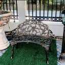 Patio Balcony Bench Double Seat, Anti-Rust Cast Aluminum Patio Garden Bench for Park Yard Outdoor Furniture Copper.1, 32.2" L x 19.1" W x 31.5" H