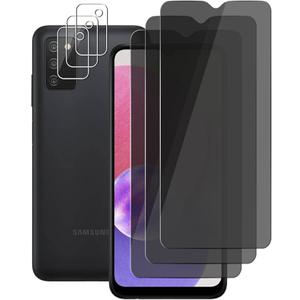 (3+3) Privacy Screen Protector For Samsung Galaxy A03s (3 Pack) Anti Spy Private Tempered Glass with Camera Lens Protector, Anti Scratch (3+3) Privacy Screen Protector For Samsung Galaxy A03s (3 Pack) Anti Spy Private Tempered Glass with Camera Lens Protector, Anti Scratch