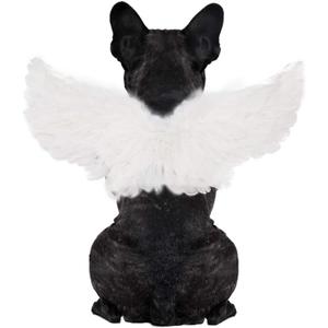 WeeH Pet Halloween Costume Cosplay Angel Devil Black White Wing for Dog Cat Rabbit Piggy - Funny Gift at Halloween Party Anime Theme Birthday Christmas (White, Large) (23.6 inch x 9.8 inch)