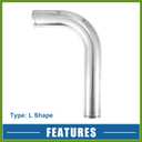 Universal 90 Degree L Shape Bend Elbow Intercooler Pipe Air Intake Tube 2.5" OD 63mm OD 500mm 19.69" Length Intercooler Pipe Aluminum Alloy Vehicle Components