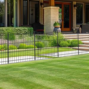 INJOPEXI Garden Fence 12 Panels 23.6ft(L)24in(H) Decorative Garden Fences with 11 Panels + 1 Gate, Rustproof Metal Wire Temporary No Dig Rabbit Animal Barrier Fencing Dog Fence for Yard Patio Outdoor