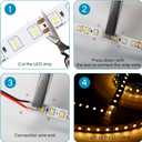 20 Pack LED Strip Connectors 8-in-1 for 10mm 2-Pin COB and SMD 2835/3528 Strip Lights 20-22 AWG, Strip to Strip Strip to Wire Corner Straight, Solderless Gapless Transparent No Dark Area