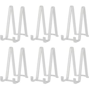 Plate Stands for Display - Plastic Easel Stand Plate Holder Display Stand Picture Frame Stand for Pictures | Photo|Decorative Plate |Dish | Tabletop Art - 6 inch-Clear