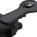 Ergonomic Adjustable Arm Rest Mouse pad for Chair, Mouse Extension Platform Tray with Mouse Baffle to Prevent Falling, Attaches to Chair, Black (BlackYYLL8326)