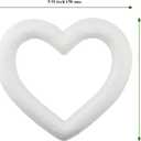 14 Pack 6 Inch Heart Foam Wreath, White Polystyrene Foam Ring, Heart Craft Foam Wreath for DIY Arts Floral Projects Home Wedding Decor
