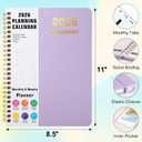Timart 2026 Planner, Weekly and Monthly Planner, January 2026 - December 2026, Hardcover 2026 Calendar Planner Book with Tabs, Inner Pocket For Women, Perfect for Office School Home, A4(8.5" x11")-Purple