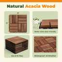 Premium Patio Deck Tiles, 10 PCs 12x12 Snap Together Wood Flooring for Outdoor, Balcony, Porch, Poolside, Waterproof All Weather (Walnut)