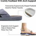 House Slippers for Men Open Toe Adjustable Home Slides with Low Arch Support and Rubber Sole Indoor Outdoor, Size 40