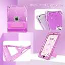 INFILAND Case for iPad 9th/8th/7th Generation 2021/2020/2019 10.2 inch Glitter Clear, Shockproof Protective Cute iPad 7/8/9 Gen Cover with Stand, Pencil Holder for Kids, Girls, Women (Purple)
