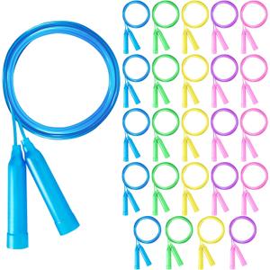 24pcs Kids Jump Rope, Colorful PVC Skipping Ropes for Kids, Adjustable Skipping Rope, Tangle-Free Jumping Rope, Lightweight Skipping Ropes for Outdoor Indoor Fitness Exercise Fun