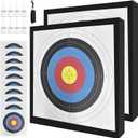 2Pcs 20'' Foam Archery Target, High-Density EVA Archery Targets for Backyard, Archery Target Block with 10pcs Targets Paper, 8pcs Target Pins, Arrow Puller (Foam Target)