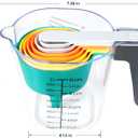 Measuring Cups and Spoons set 10 Pieces, Stackable Measuring Cup with Lid, Kitchen Cooking Baking Measuring Set for Liquid and Dry, BPA Free, Dishwasher Safe (Multicolor)