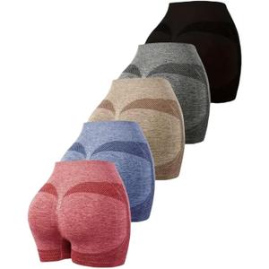 5pcs Women Scrunch Butt Lifting Seamless Leggings Booty High Waisted Workout Yoga Pants Shorts, M