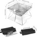 Odoland Folding Campfire Grill, 304 Stainless Steel Grate Barbeque Grill, Portable Camping Grill with Legs for Picnics, Backpacking, Outdoor with Carrying Bag and Kitchen Tongs