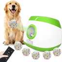 MEKAPLE Automatic Dog Ball Launcher, Upgraded Interactive Dog Balls Thrower with 3 Distance 29Ft-79Ft, Remote Control Ball Launcher for Medium & Large Dogs, 5 Etpu Balls Included (Lime Green)