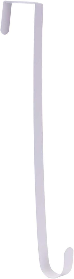Sattiyrch 15" Wreath Hanger for Front Door,Sturdy Steel Wreath Door Hanger,Over The Door Hanger Hook (White,1)