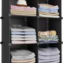 6-Cube Storage Organizer, Closet Organizer Storage Cabinet Shelf Bookcase Bookshelf with Metal Hammer, Storage Cubes Organizer Cabinet for Kids, Closet, Bedroom, Bathroom(11.8x11.8x11.8 inch)Black