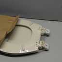 Highcraft B4TSWR Molded Wood Toilet Seat Slow Close ? Easy Remove ? Adjustable Hinge, Round, Bone