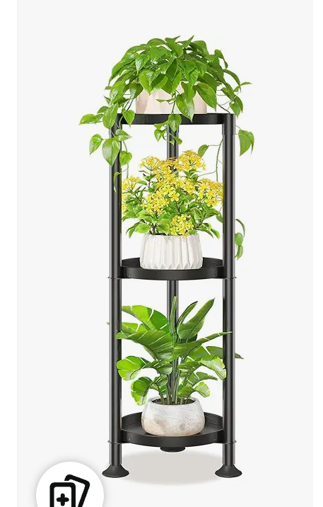LASZOLA 3 Tier Black Corner Plant Stand Indoor for Large Tall Flower, Heavy Duty Sturdy Metal Vertical Tiered Planters Holder for Patio, Multi Level Wrought Iron Organizer Décor for Modern Farmhouse