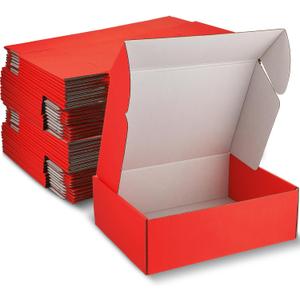 Ireer 40 Pcs Shipping Boxes 12 x 9 x 4 Inch Mailing Boxes Corrugated Cardboard Gift Boxes Packing Literature Mailer for Wrapping Packaging Small Business Flat Box Empty Packing Boxes (Red)