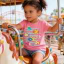 RAISEVERN Girls Clothes Cute Graphic Shirts Kids Short Sleeve T-Shirt Ocean Tee Tops Outifits (Pink) 3-4T