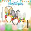 3 Pack Luxurious Easter Bunny Ears Headband Cute Plush Rabbit Ears for Kids Adult Cosplay Birthday Party Supplies
