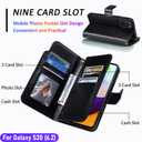 LMDAMZ for Galaxy S20 6.2 Inch Wallet Case [3+ Card Slots] ID Business Card Credit Card Slot Carry Pouch with Stand Double Sided Multi-Card Slot Flip Folding PU Wallet Leather Case (Black)