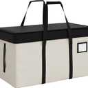StorageWorks Extra Large Moving Bags with Lid, Heavy Duty Storage Packing Tote for Moving Supplies with Zippers & Reinforced Handles, Alternative to Moving Boxes, White and Black, 1 Pack