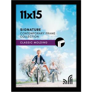 Americanflat 11x15 Picture Frame with Shatter-Resistant Glass - Signature Collection - Gallery-Style Frames Made of Engineered Wood - Photo Frame for Wall Display - Black