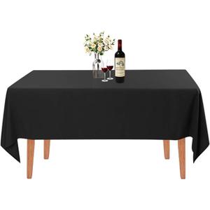 Rectangle Tablecloth - 60 x 84 Inch - Black Rectangular Table Cloth for 5 Foot Table in Washable Polyester - Great for Wedding, Restaurant, Party, Banquet Decoration