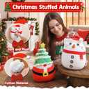 Christmas Snowman Cat Stuffed Animal Plush Toys, Cute Christmas Stuffed Snowman Kitty Toy Gifts for Kids Girls Baby, Holiday Winter Kitten Plushies Gifts and Xmas Party Decorations