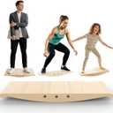 Wood Balance Board for Standing Desk - 360° Wobble Board for Anti-Fatigue & Core Strength Training - Anti-Slip Rocker for Surf, Skate & Ski Simulation, Supports 330lbs