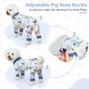 Bienbee Dog Pajamas, 4 Pack Dog Recovery Suit Shedding Suit Cute Soft Puppy Clothes Dogs Pjs Onesies Jammies Adjustable Breathable & Stretchy Clothes for Small Medium Large Dogs Girl Boy Puppy, XS (Dinosaurs,Planets,Blue,Light Gray)