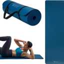 Gaiam Essentials 2/5" Thick (10mm) Yoga & Pilates, Fitness & Exercise Mat with Easy-Cinch Carrier Strap Cusion Support For Fitness and Gym Workouts