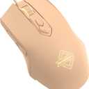 Lomiluskr AJ52 RGB Wired Gaming Mouse, 7 Programmable Buttons, Computer Mice with RGB Lighting, 200-4800 DPI Adjustable, for Windows/Mac OS/Linux (MilkTea)