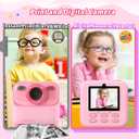 Kids Instant Digital Cameras for Boys and Girls, 1080P HD Dual-Lens Selfie Digital Camera with Print Paper & 32G Card, Christmas Birthday Gifts Toys for Toddler and Teenagers Age 3-16 Years Old (Pink)