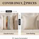ANRODUO Pack of 2 Boho Decorative Throw Pillow Covers 20x20 Farmhouse Cushion Case Striped Chenille Pillow Cases Square Pillow Covers Accent Neutral Pillowcase for Sofa Couch Bed, Blue-Earth Tones