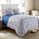 Thermee Micro Flannel Twin-Size Comforter Set, Plush, Soft and Warm Bedding, Machine Wash & Dry, Floral Garden