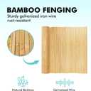 Bamboo Slat Fence 4ft H x 13ft L, Bamboo Privacy Fence 4ft High, Natural Bamboo Fencing, Decorative Bamboo Fence for Backyard, Balcony, Garden, and Pool Area