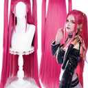 LABEAUT Rose Red Cosplay Wig for Women, Girls High Temp Synthetic Fiber Wig for Cosplay Synthetic Hair Halloween Costume Party Hair